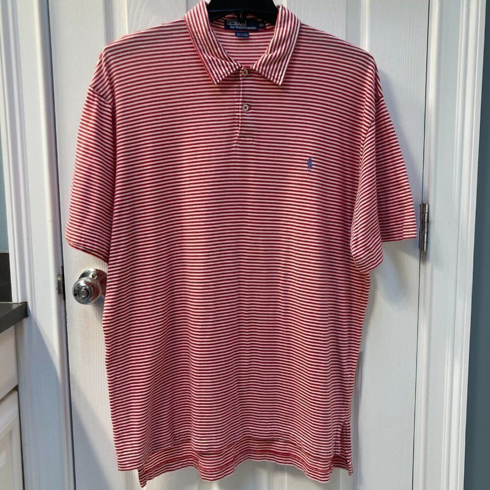 Polo by Ralph Lauren Red White Striped Polo Size XL